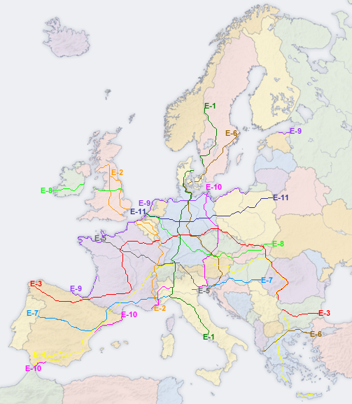 mapa europa senderos