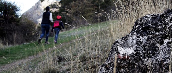 Marcas GR-10 en Pelegrina con gente