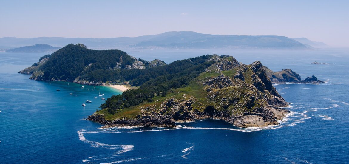 Vista aérea de las Islas Cíes