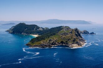 Vista aérea de las Islas Cíes